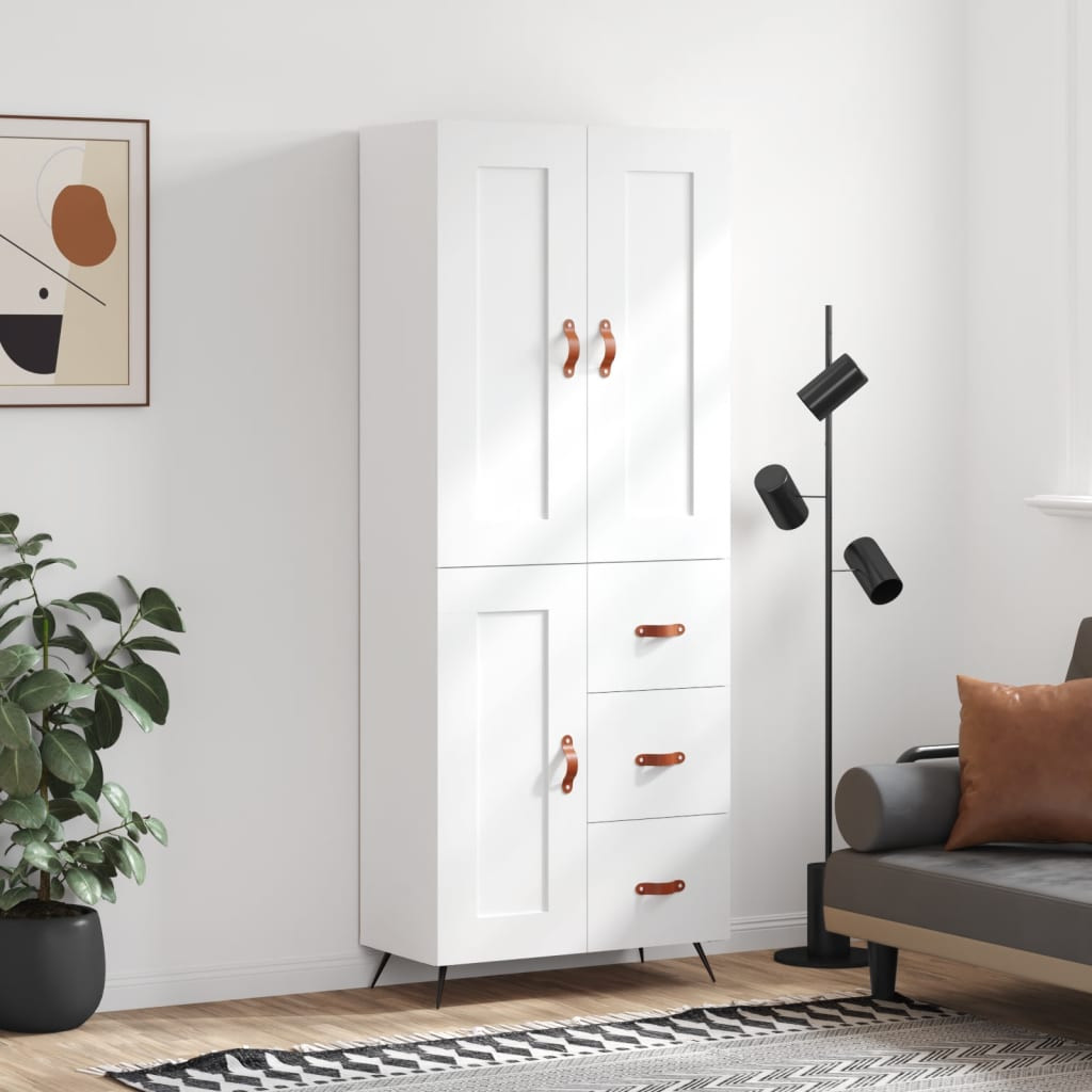 vidaXL Highboard Weiß 69,5x34x180 cm Holzwerkstoff
