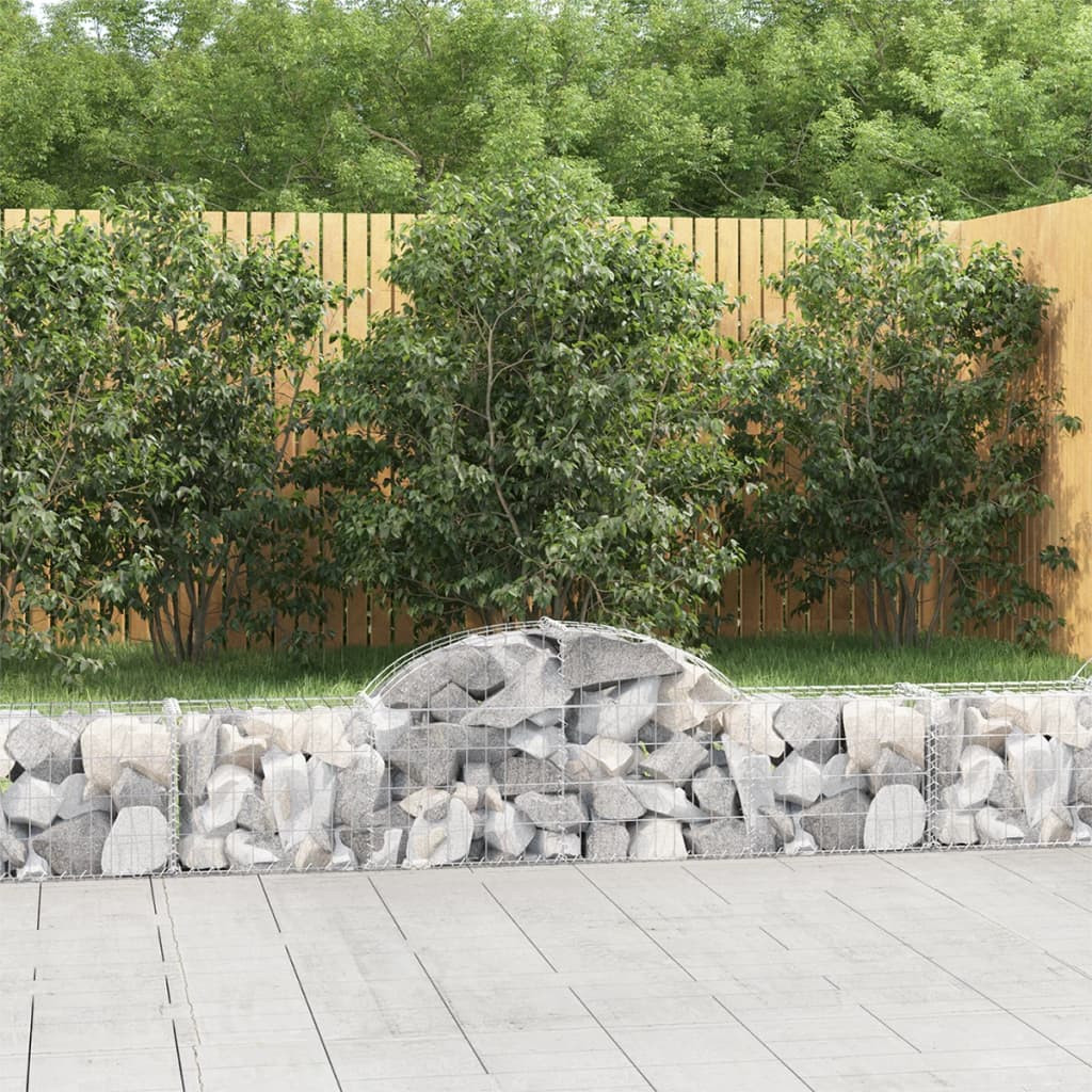 vidaXL Gabionen mit Hochbogen 9 Stk. 200x30x40/60 cm Verzinktes Eisen
