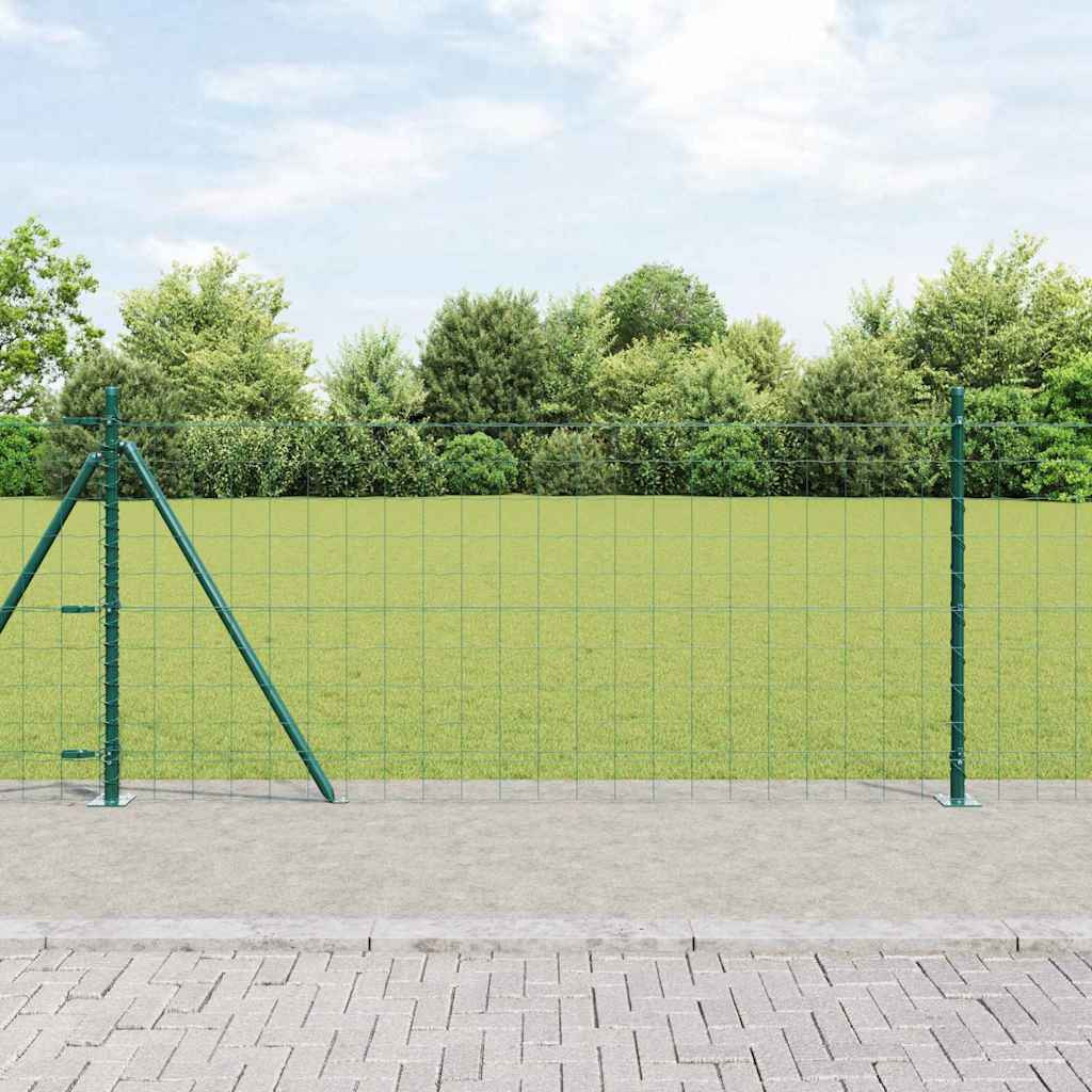 vidaXL Euro-Zaun mit Betonsockel 10 x 0,8 m PVC-beschichteter Stahl