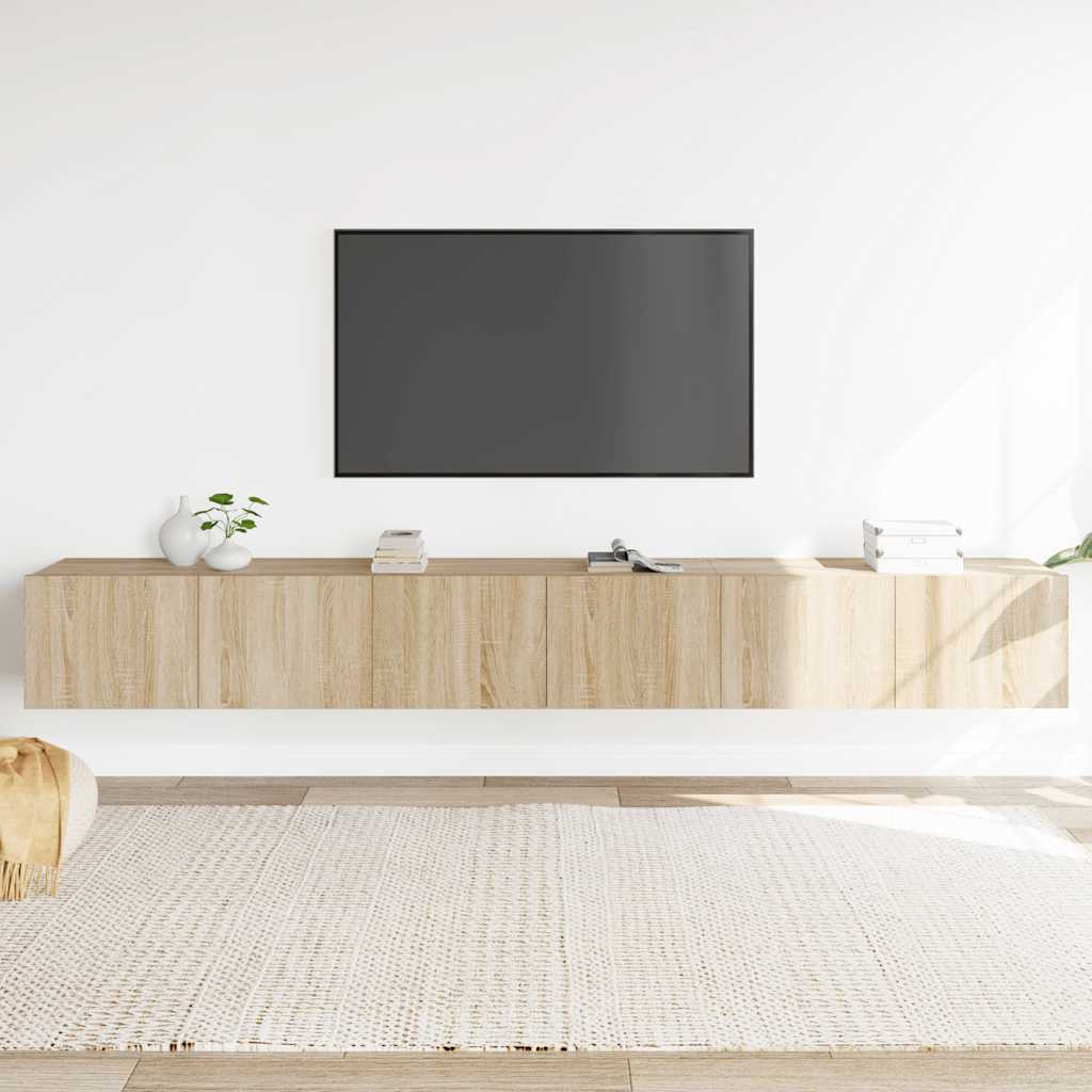 vidaXL 3-tlg. TV-Schrank-Set Sonoma-Eiche Holzwerkstoff