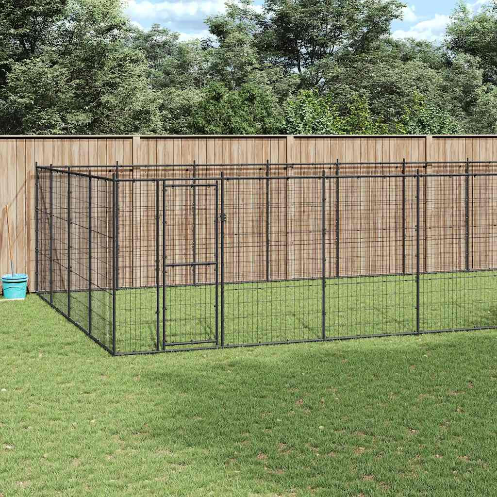 vidaXL Outdoor-Hundezwinger Stahl 53,24 m²