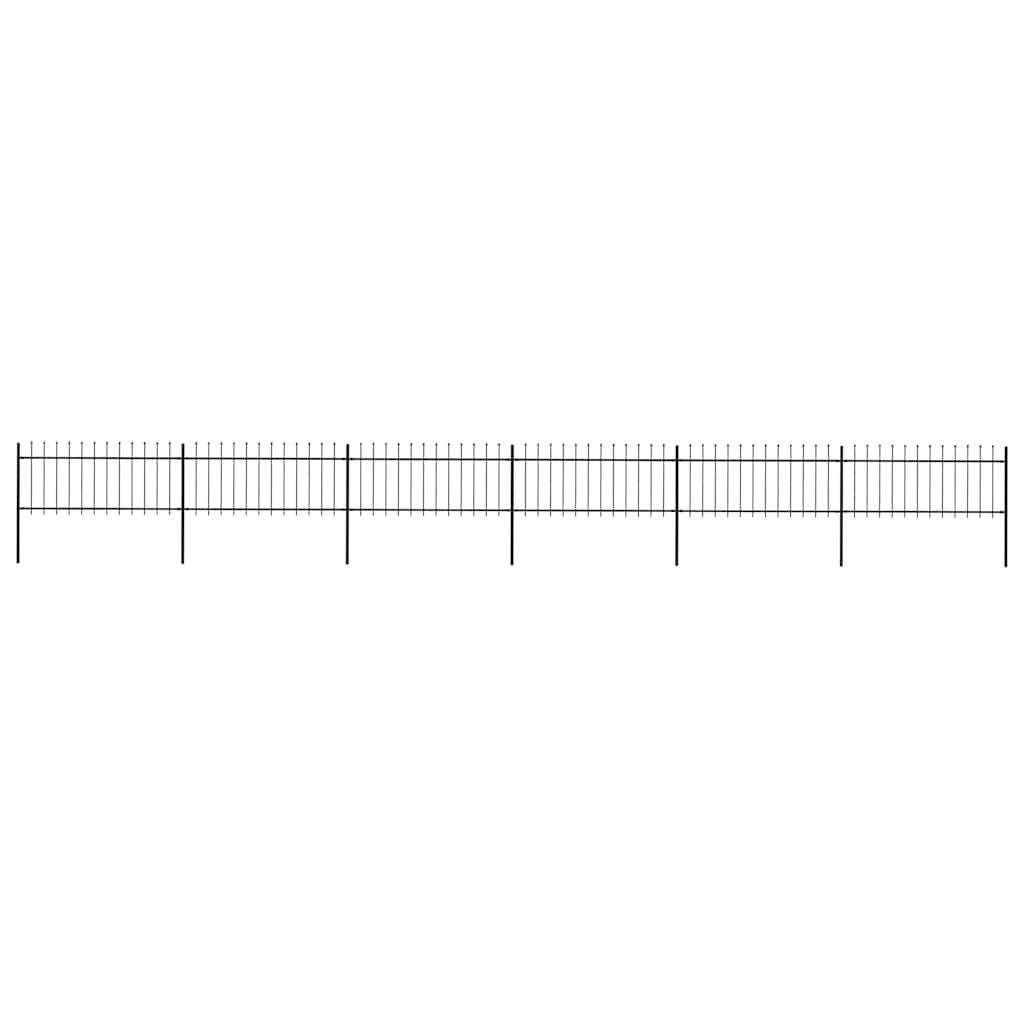 vidaXL Gartenzaun mit Speerspitze Stahl 1005 x 80 cm Schwarz