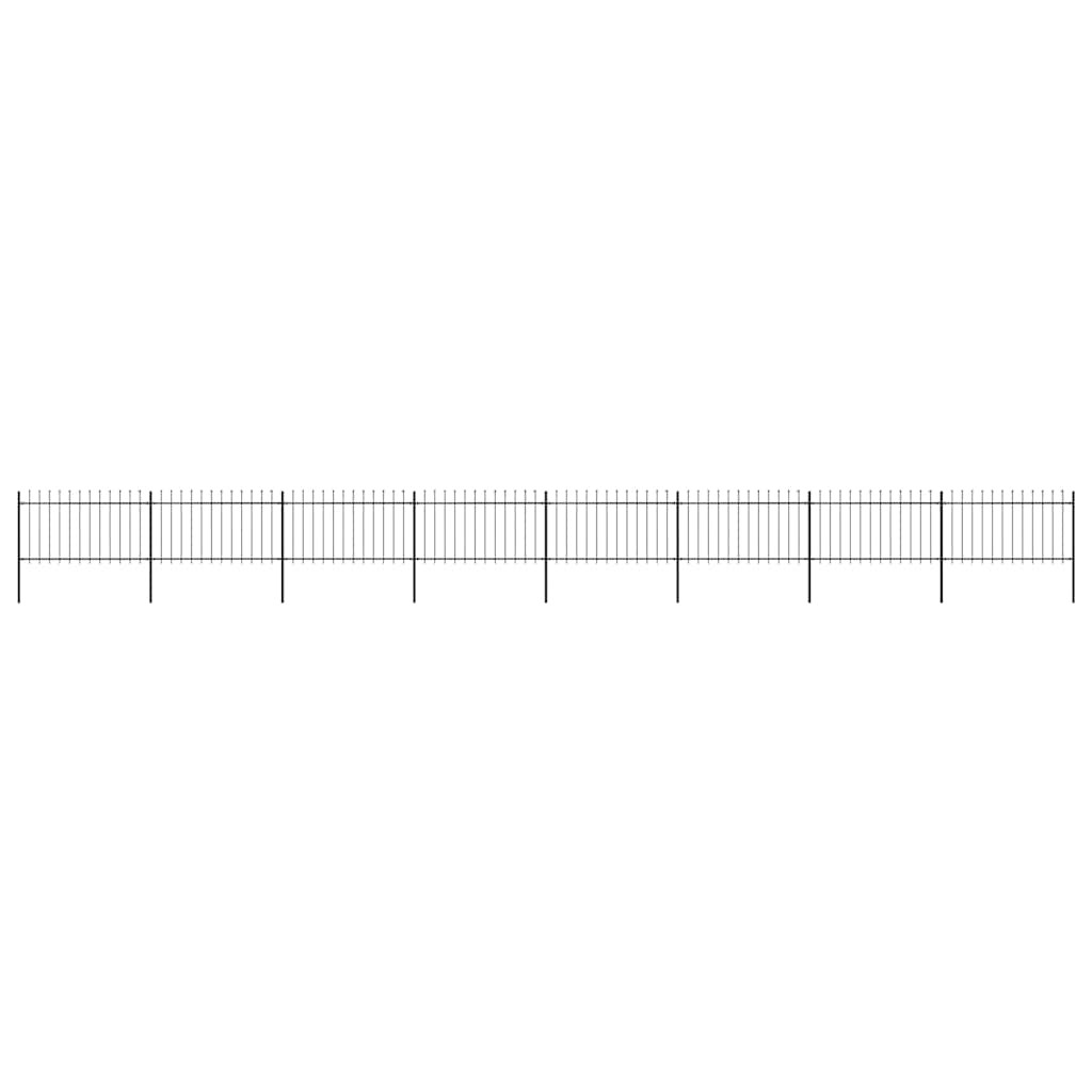 vidaXL Gartenzaun mit Speerspitze Stahl 1339 x 100 cm Schwarz