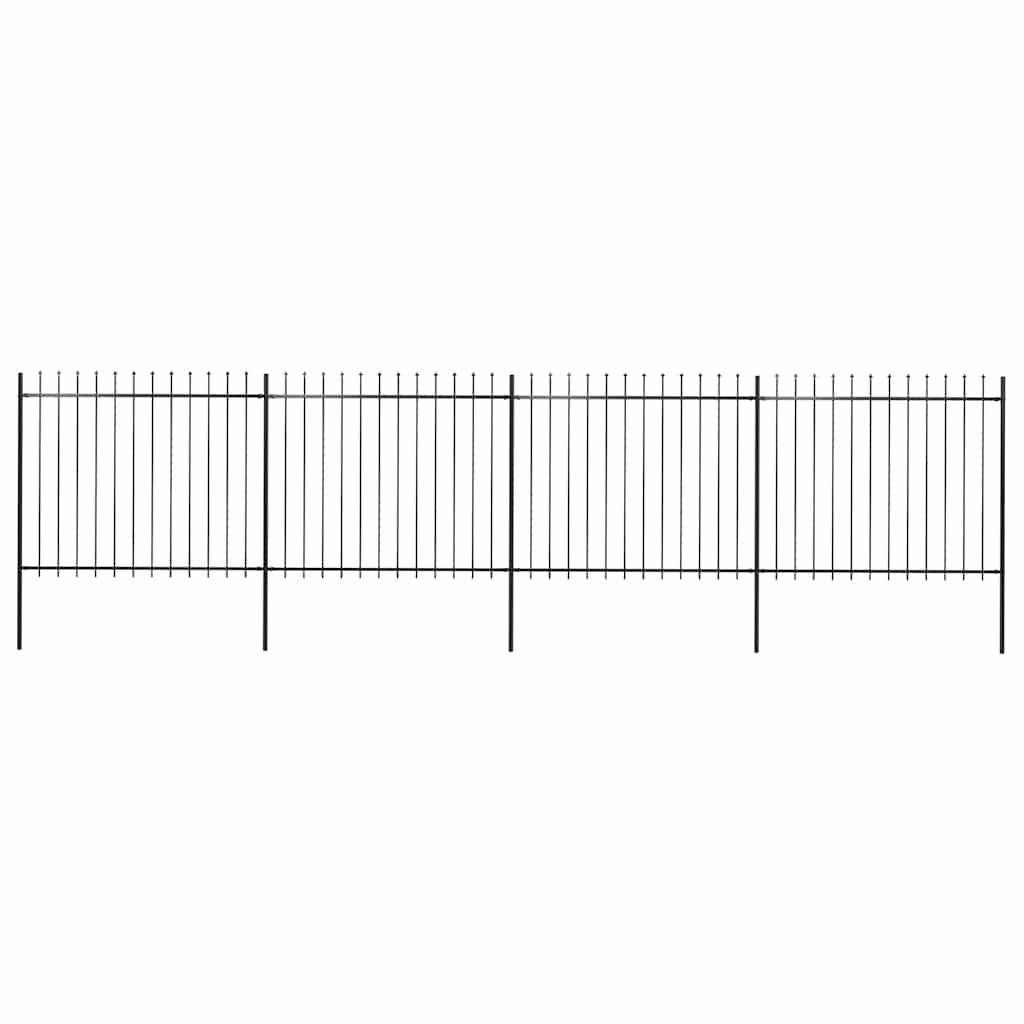 vidaXL Gartenzaun mit Speerspitze Stahl 671 x 150 cm Schwarz