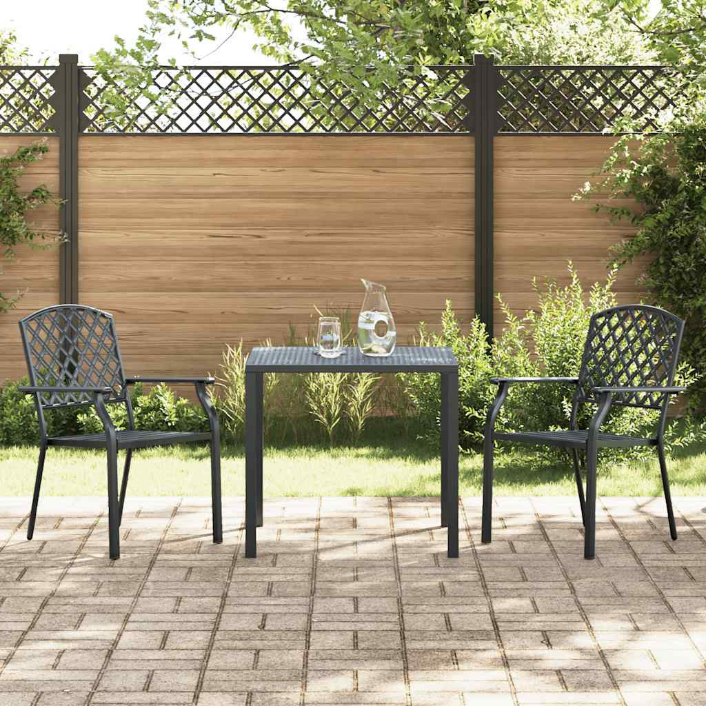 vidaXL Stapelbare Gartenstühle 2 Stk. Stahl Anthrazit