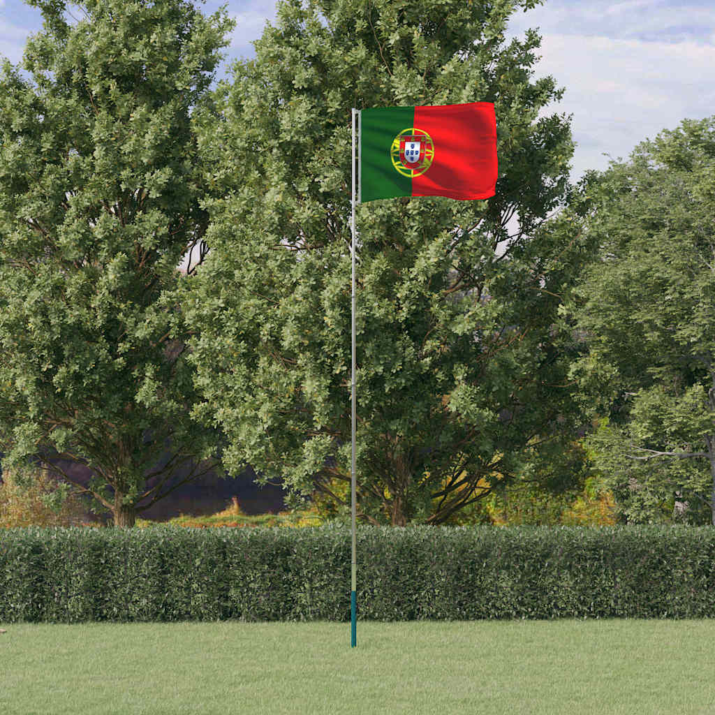 vidaXL Flagge Portugals mit Mast 5,5 m Aluminium