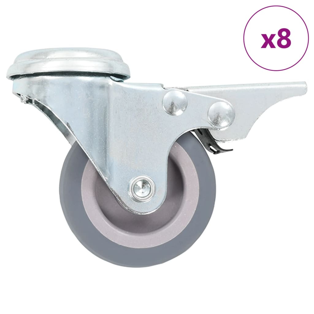 vidaXL 8 Stk. Lenkrollen mit Rückenloch 50 mm