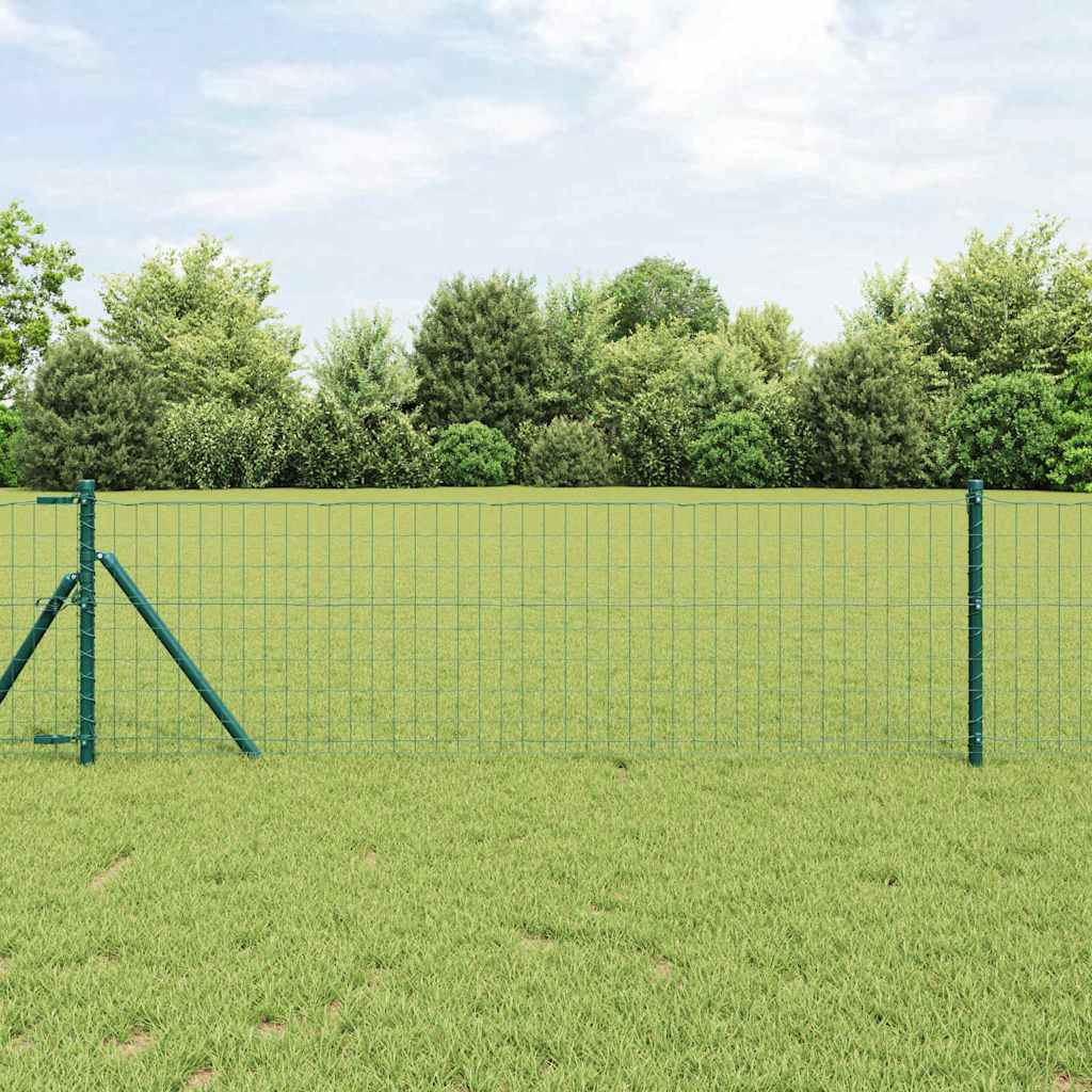 vidaXL Bodenmontierter Euro-Zaun 25 x 0,8 m PVC-beschichteter Stahl