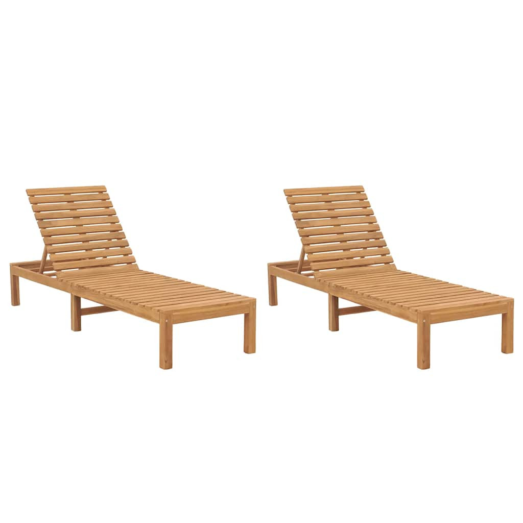 vidaXL Sonnenliegen 2 Stk. Massivholz Teak