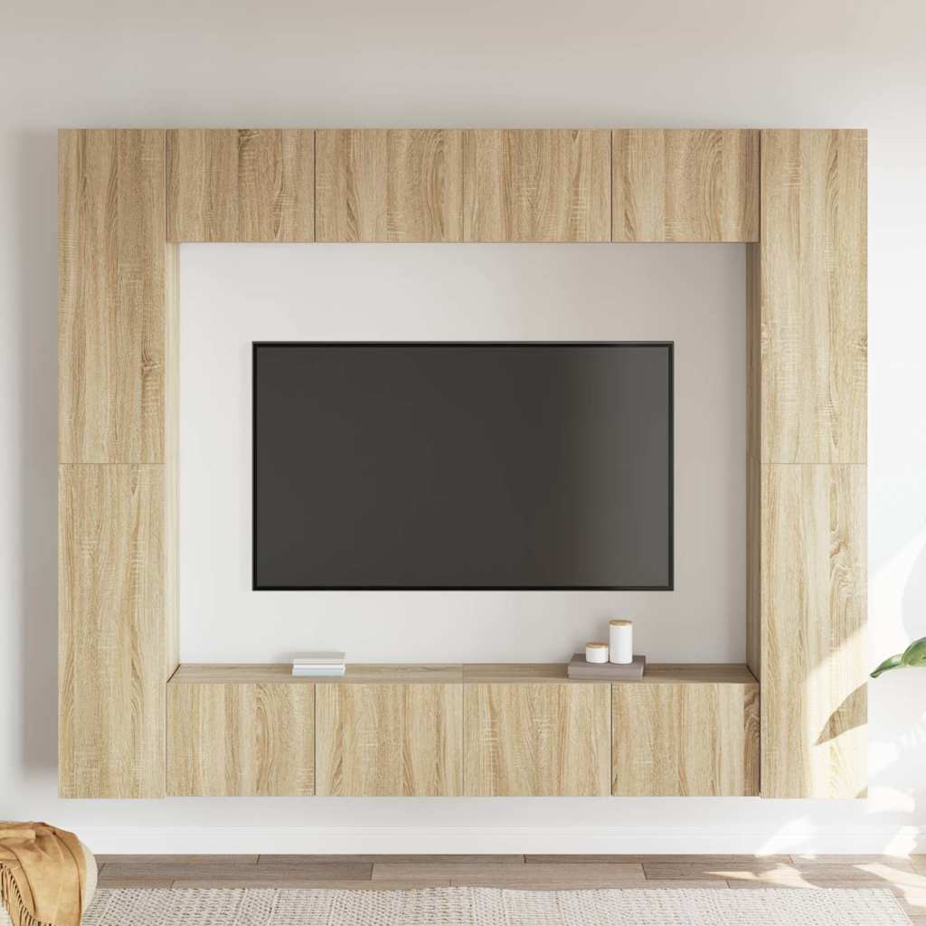 vidaXL 8-tlg. TV-Schrank-Set Sonoma-Eiche Holzwerkstoff