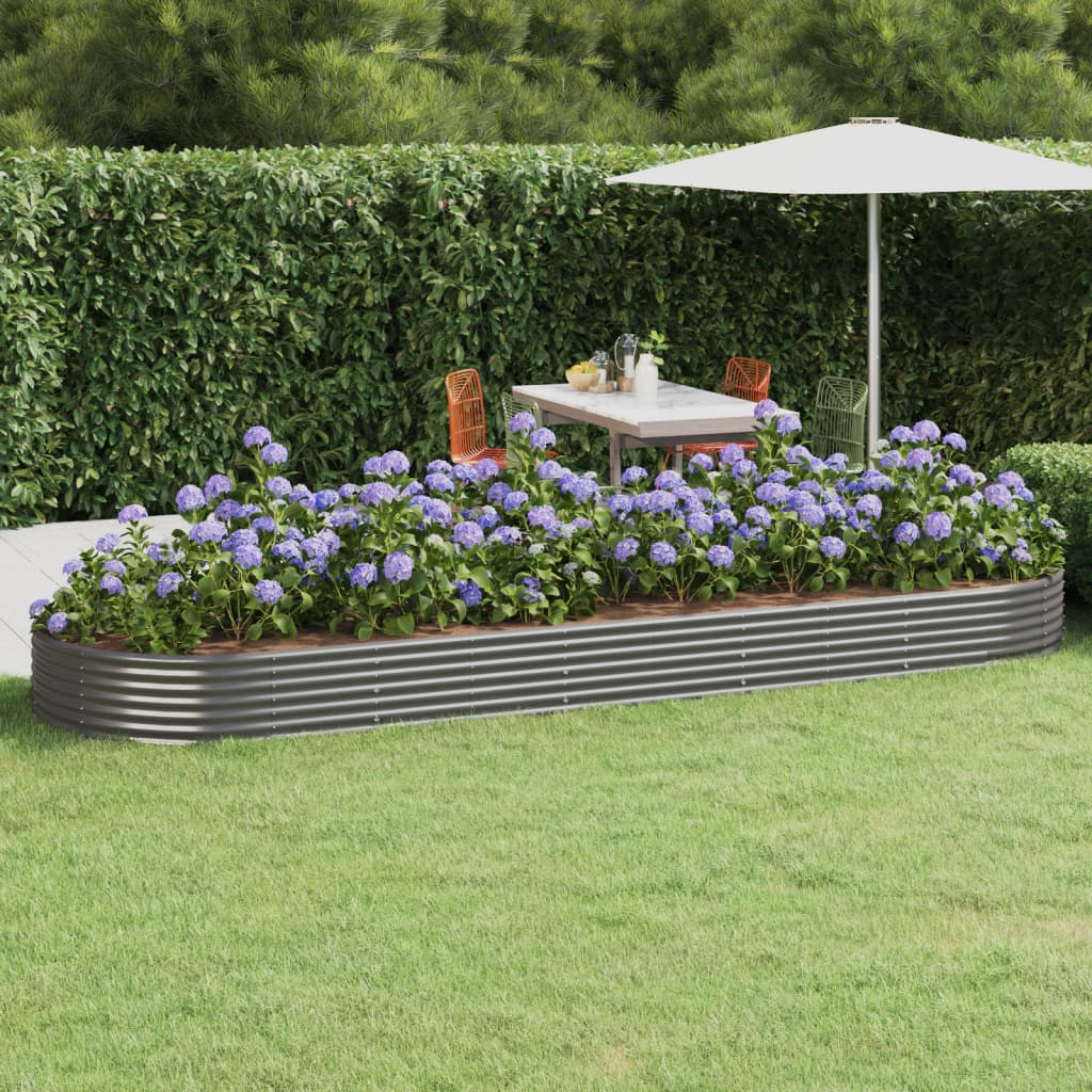 vidaXL Hochbeet Verzinkter Stahl 450x140x36 cm Grau