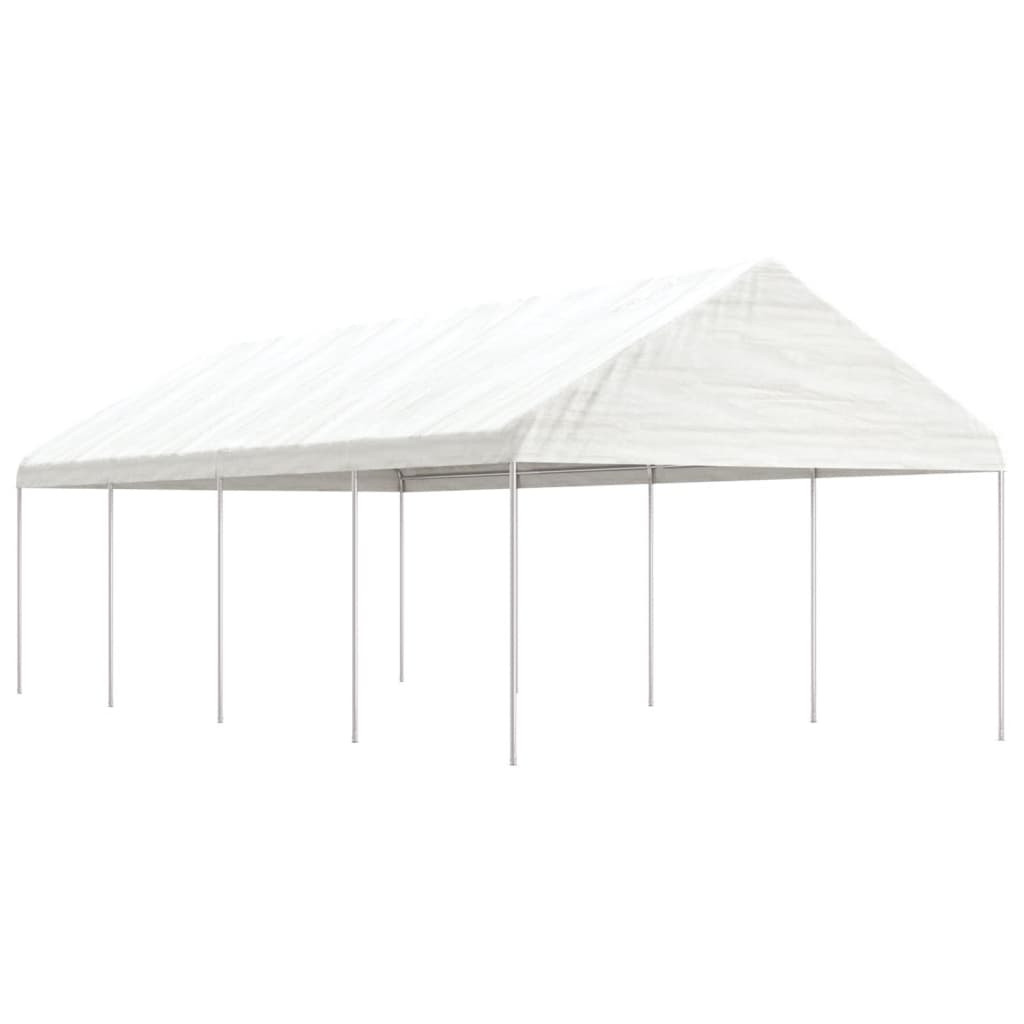 vidaXL Pavillon mit Dach Weiß 8,92x4,08x3,22 m Polyethylen