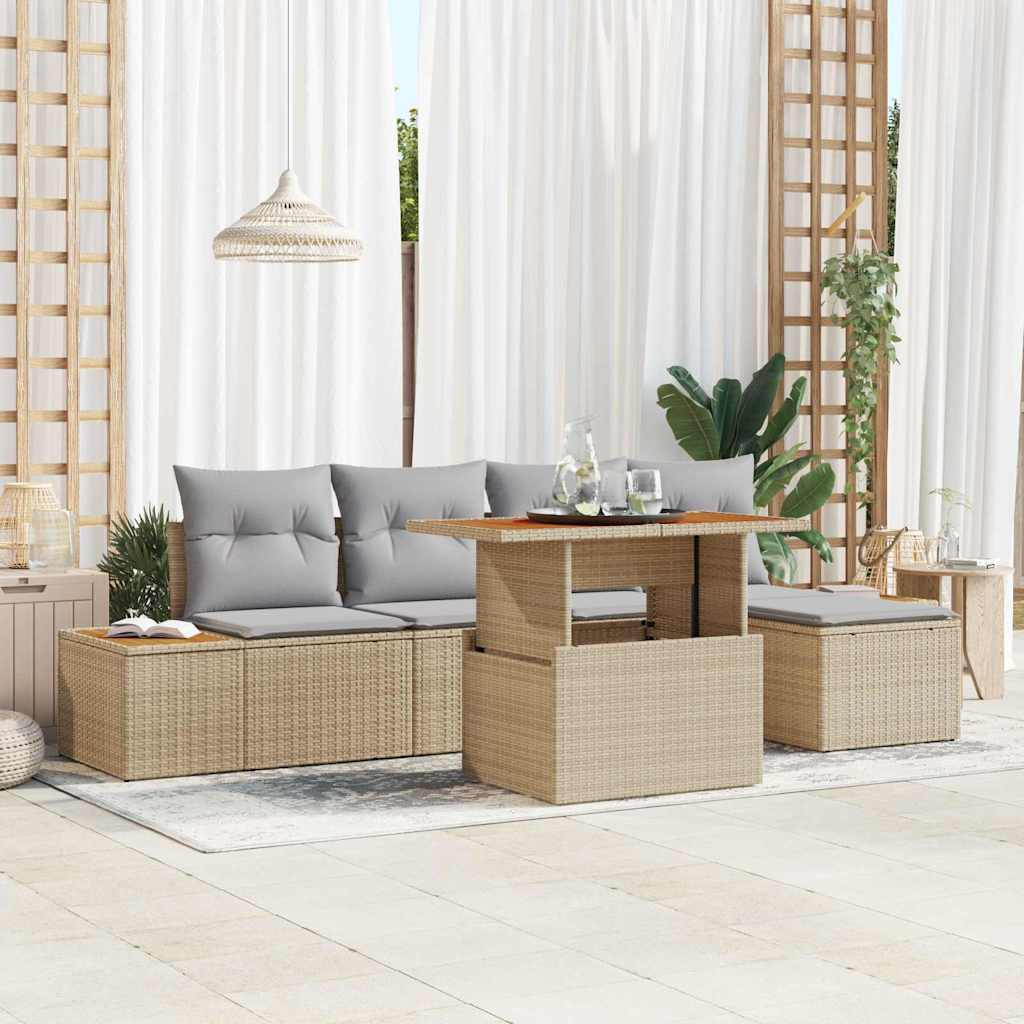 vidaXL Gartensofa-set 6 pcs Beige und Grau