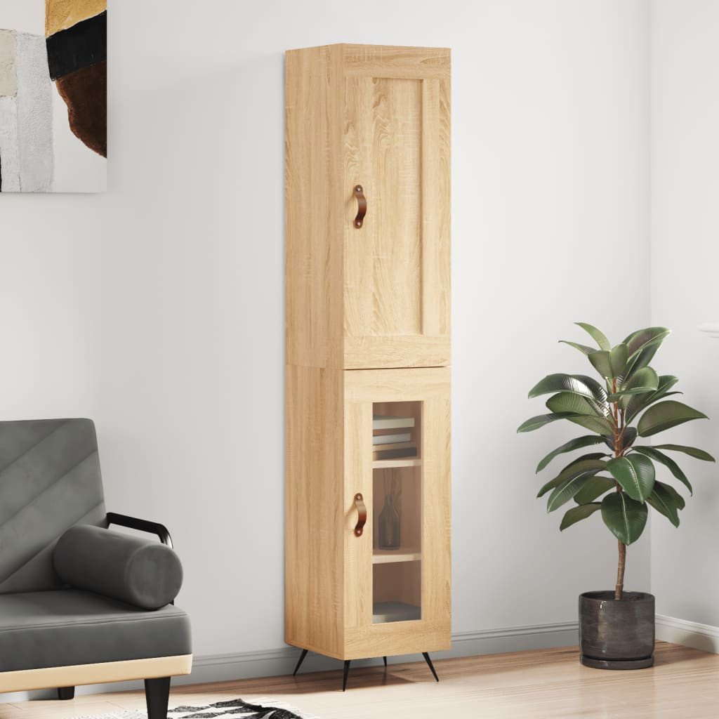 vidaXL Highboard Sonoma-Eiche 34,5x34x180 cm Holzwerkstoff