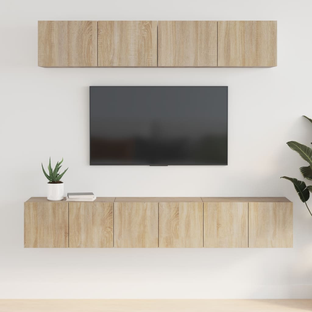 vidaXL 5-tlg. TV-Schrank-Set Sonoma-Eiche Holzwerkstoff