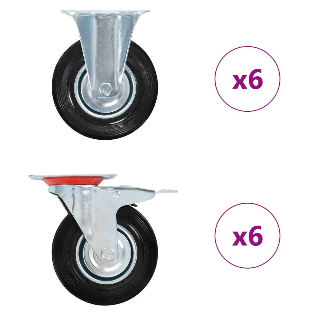 vidaXL 12 Stk. Rollen 125 mm