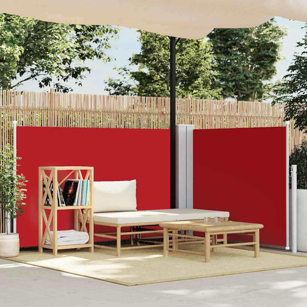 vidaXL Ausziehbare Seitenmarkise Rot 120 x 600 cm