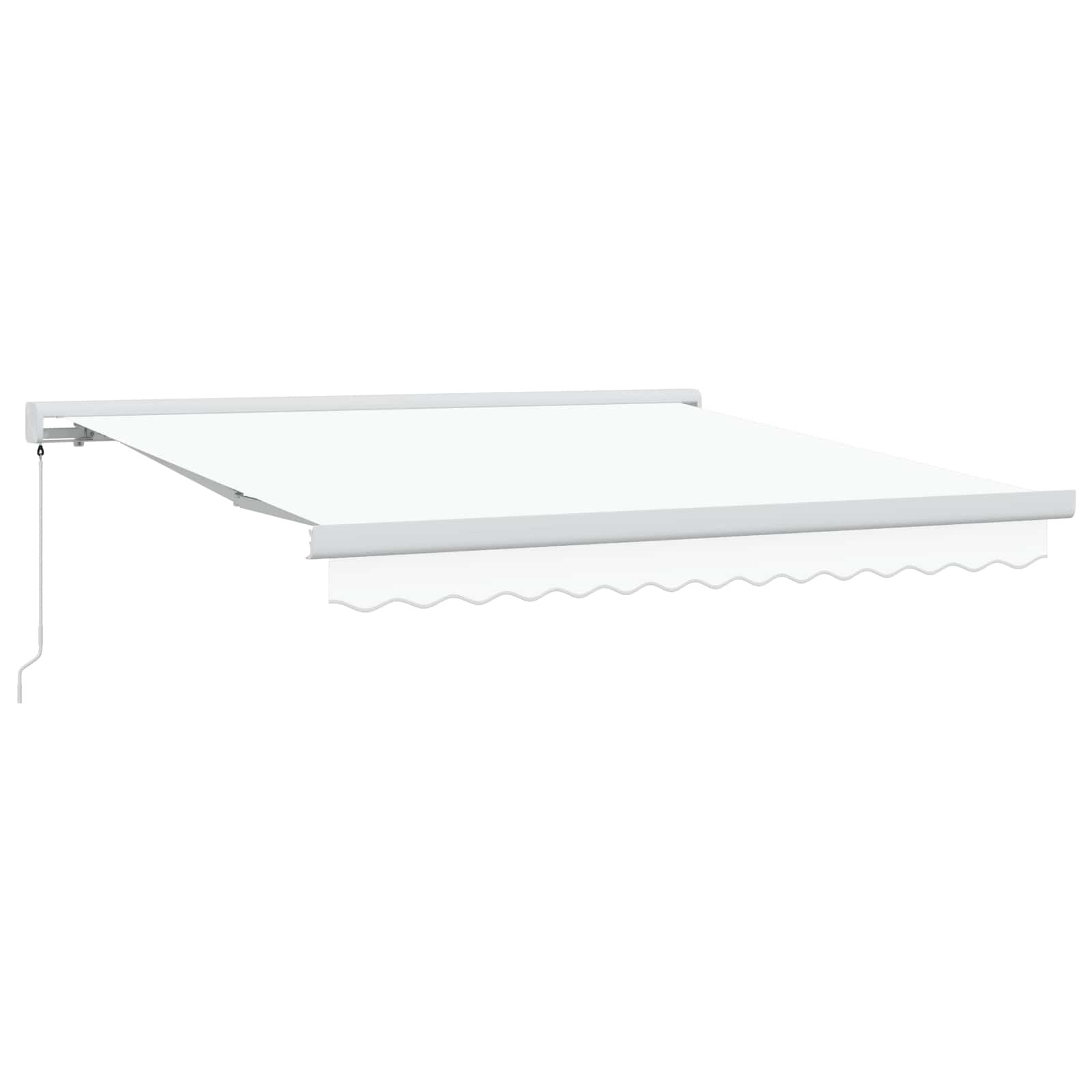vidaXL Ausziehbare Markise Weiß 350 x 250 cm Leinen und Aluminium