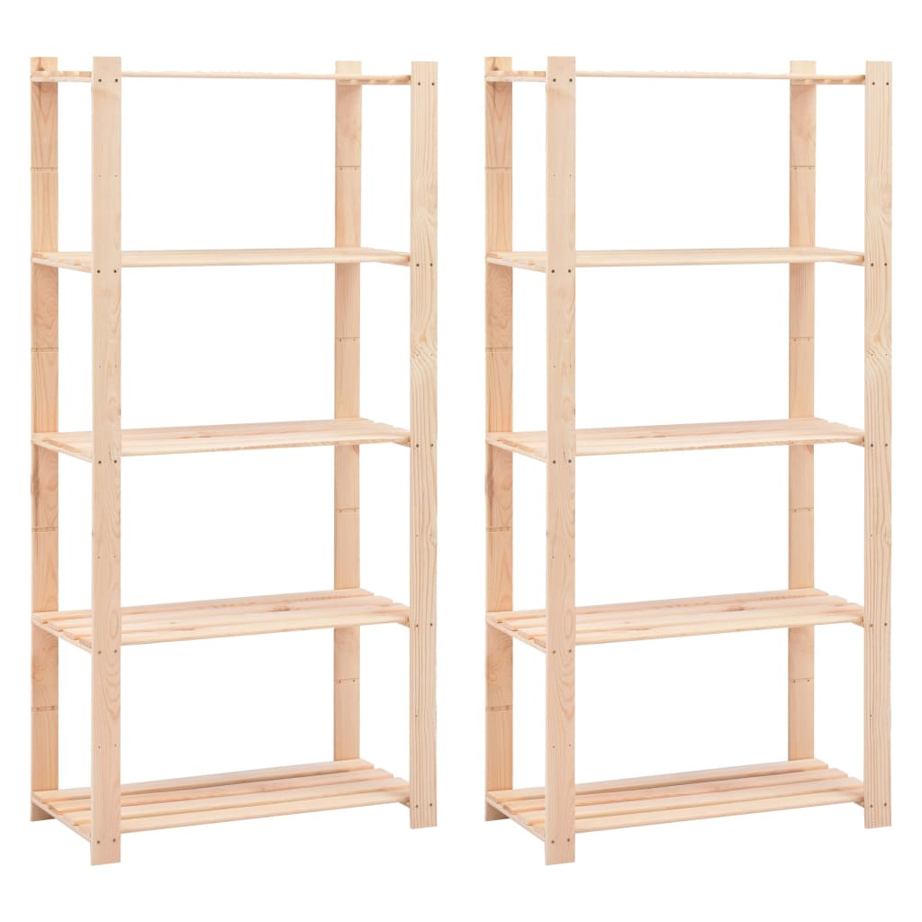 vidaXL Regale 5 Böden 2 Stk. 80×38×170 cm Kiefer Massivholz 250 kg