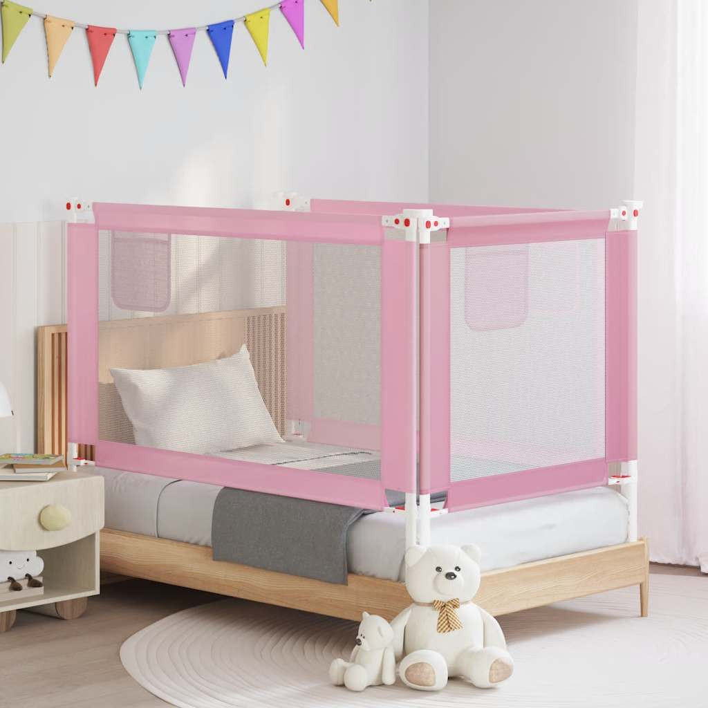 vidaXL Kleinkind-Bettschutzgitter Rosa 140x25 cm Stoff