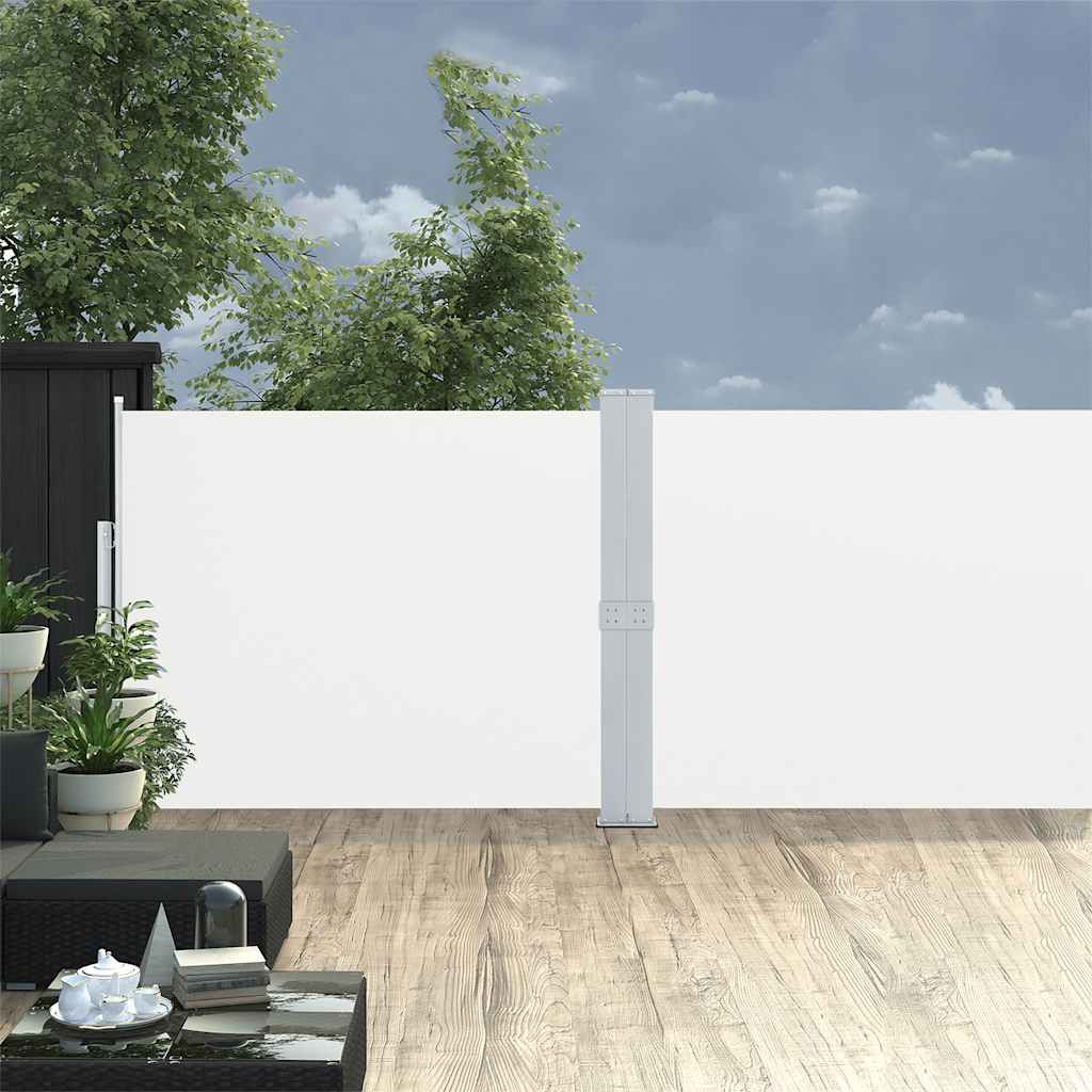 vidaXL Ausziehbare Seitenmarkise Creme 170 x 1000 cm