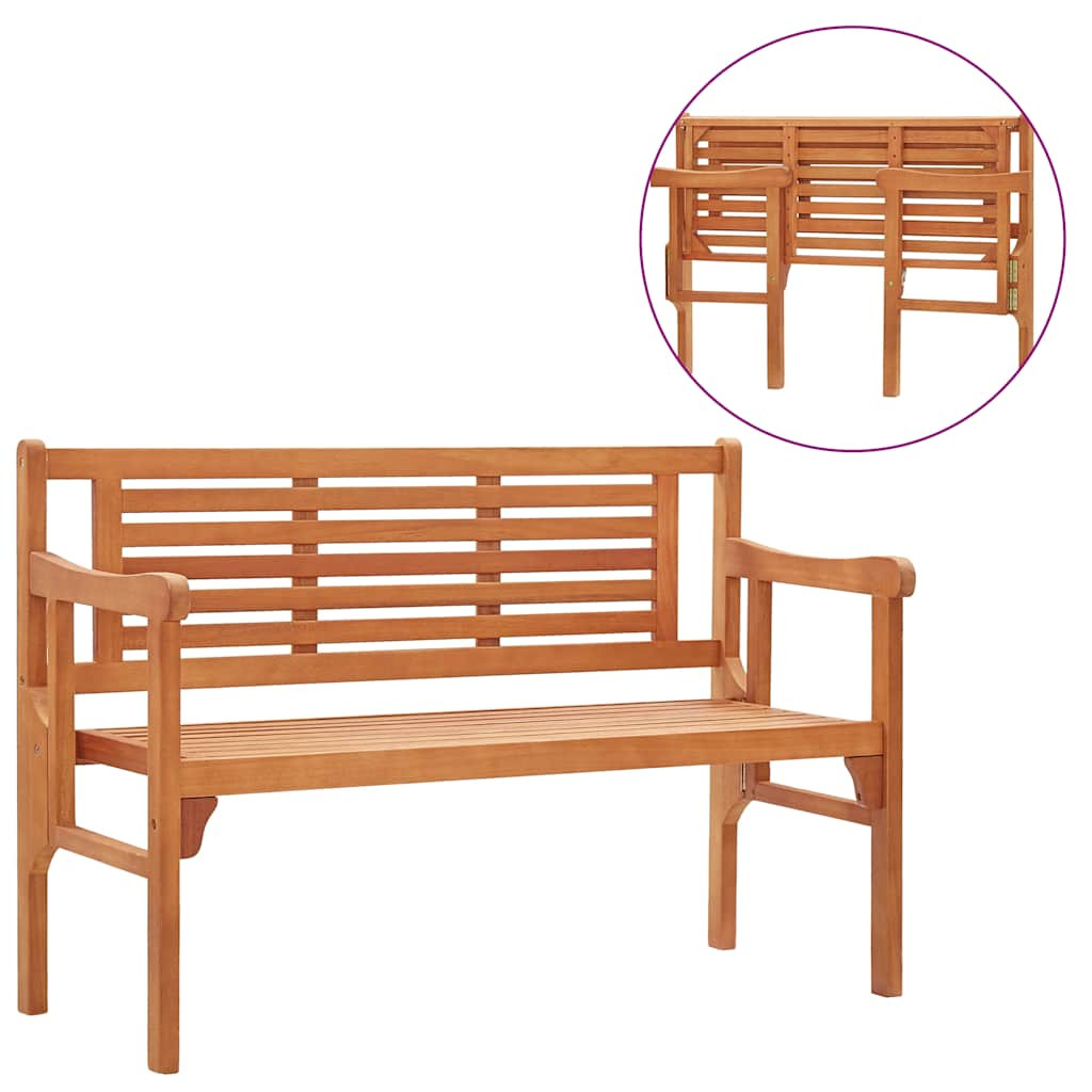 vidaXL Gartenbank Klappbar 120 cm Massivholz Eukalyptus