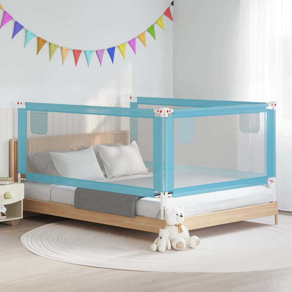 vidaXL Kleinkind-Bettschutzgitter Blau 200x25 cm Stoff
