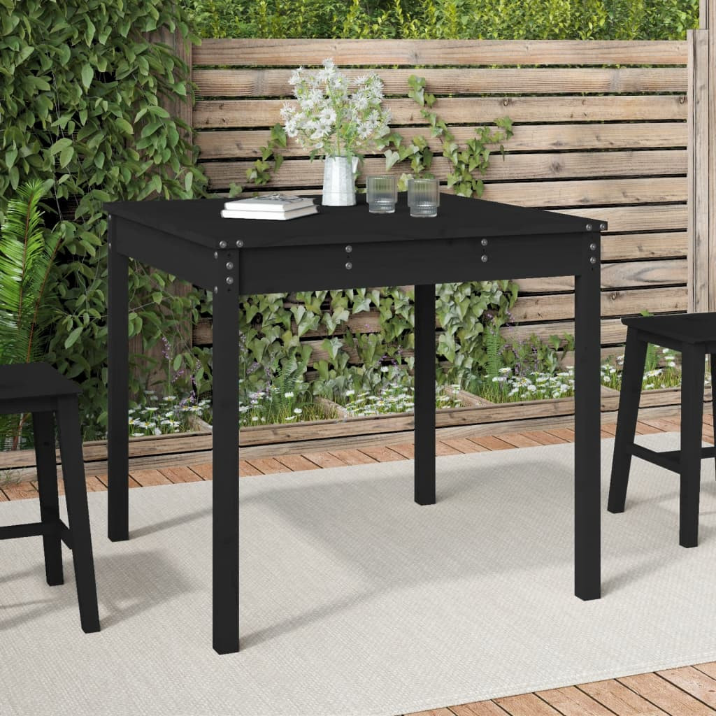 vidaXL Gartentisch Schwarz 82,5x82,5x76 cm Massivholz Kiefer