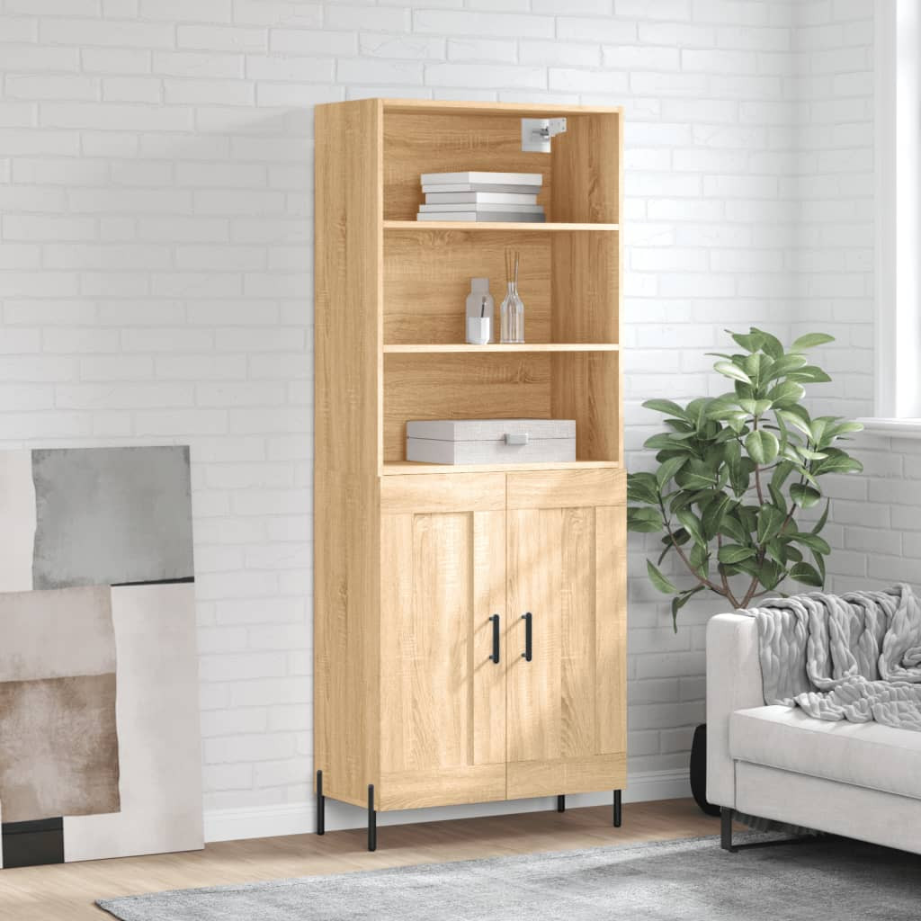 vidaXL Highboard Sonoma-Eiche 69,5x34x180 cm Holzwerkstoff