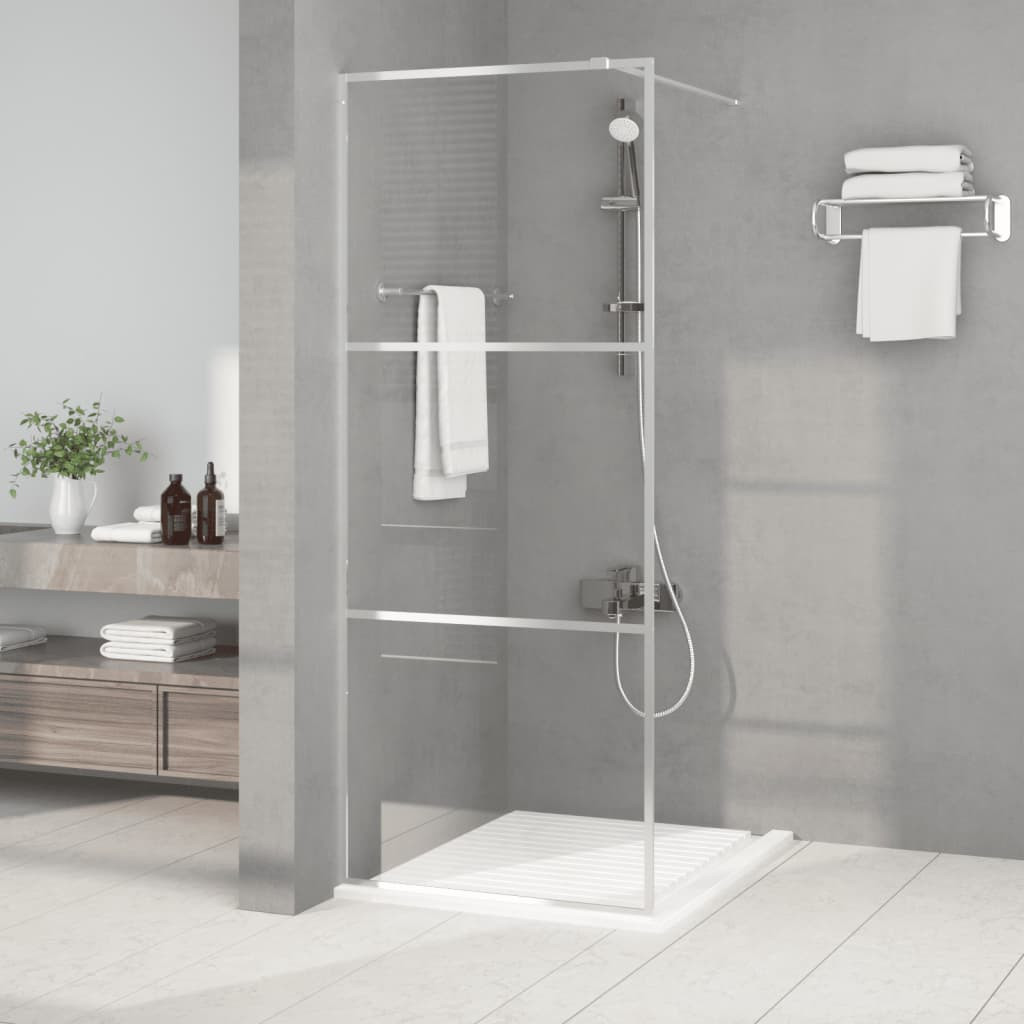 vidaXL Duschwand für Begehbare Dusche Silbern 80x195 cm ESG-Klarglas