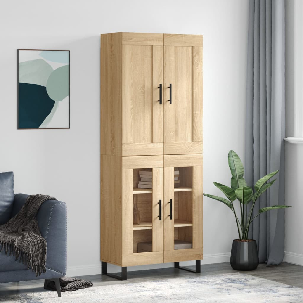 vidaXL Highboard Sonoma-Eiche 69,5x34x180 cm Holzwerkstoff