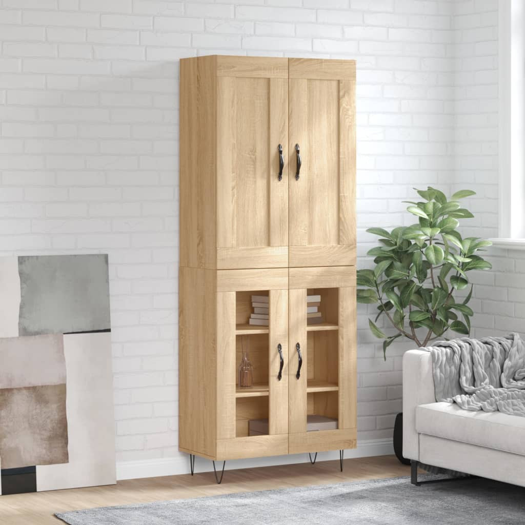vidaXL Highboard Sonoma-Eiche 69,5x34x180 cm Holzwerkstoff