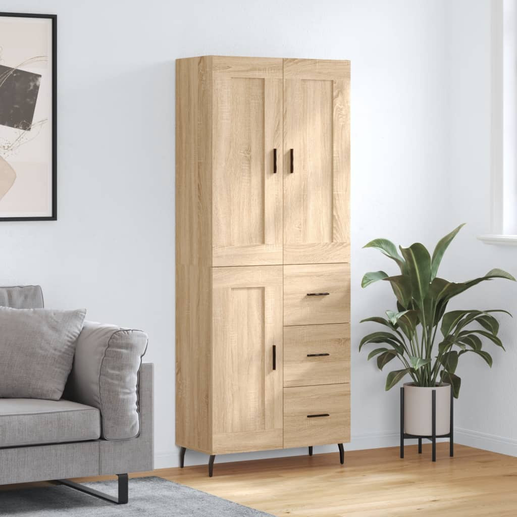 vidaXL Highboard Sonoma-Eiche 69,5x34x180 cm Holzwerkstoff