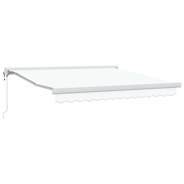 vidaXL Ausziehbare Markise Weiß 350 x 250 x 165 cm Stoff und Metall