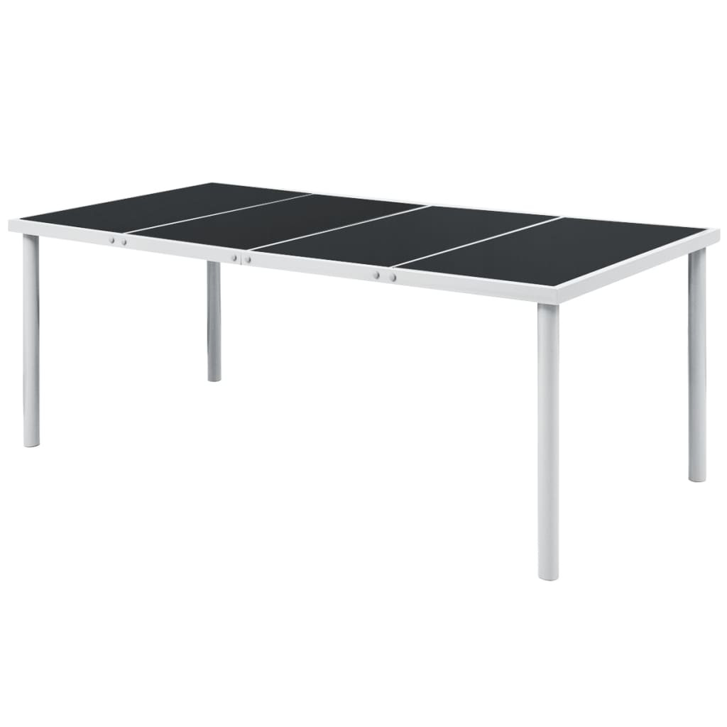 vidaXL Gartentisch 190x90x74 cm Schwarz Stahl