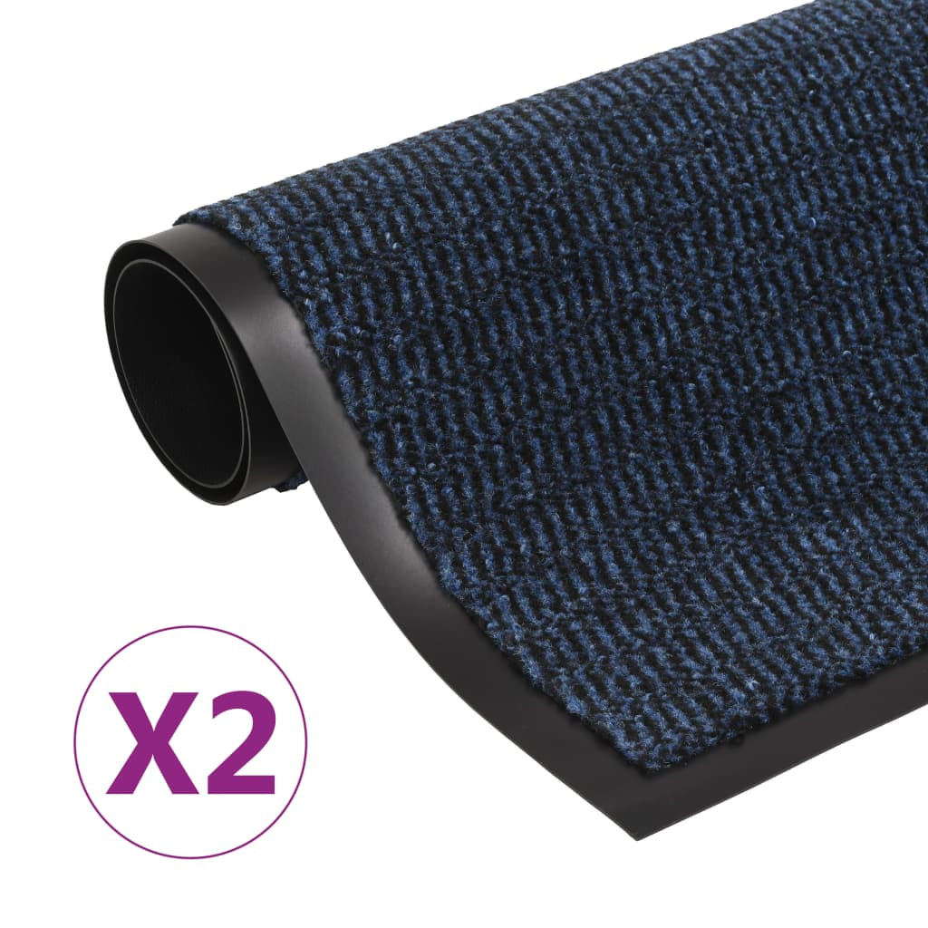 vidaXL Schmutzfangmatten 2 Stk. Rechteckig Getuftet 120x180cm Blau