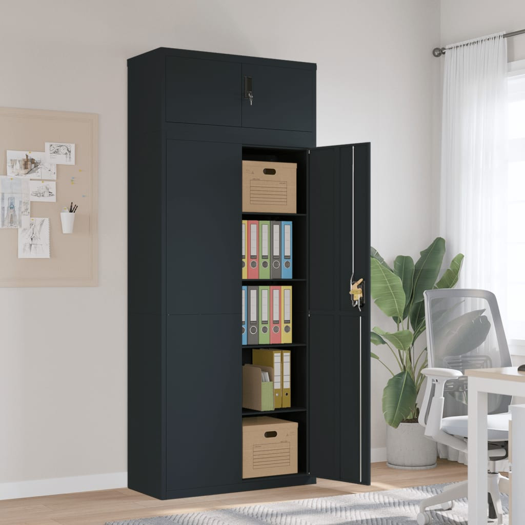 vidaXL Aktenschrank Anthrazit 90x40x220 cm Stahl