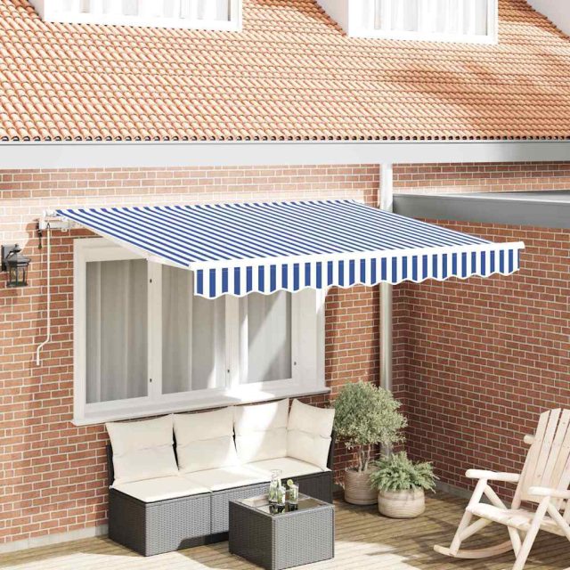 vidaXL Einziehbare Markise Blau 300 x 200 cm Stoff