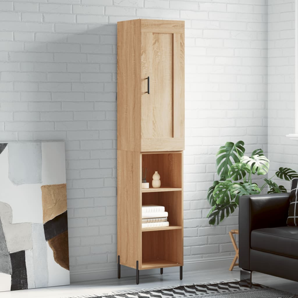 vidaXL Highboard Sonoma-Eiche 34,5x34x180 cm Holzwerkstoff