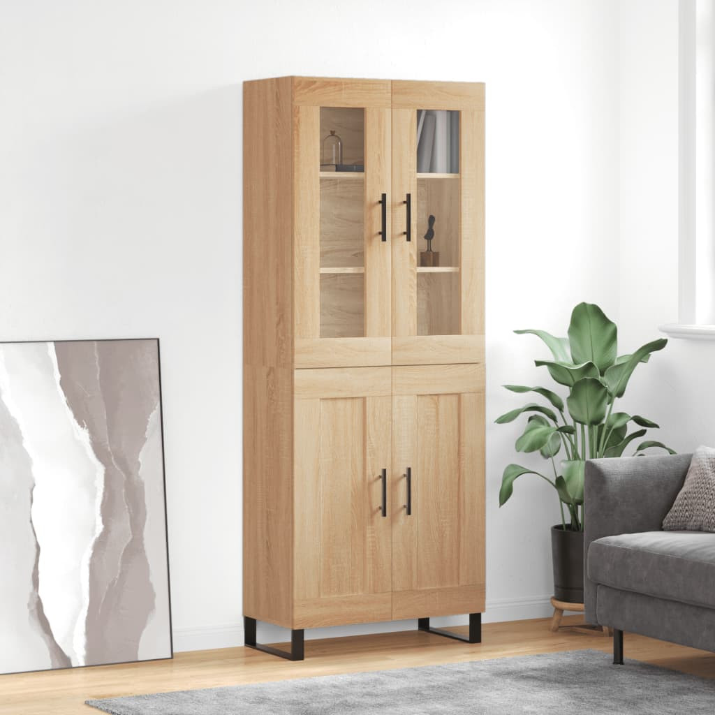 vidaXL Highboard Sonoma-Eiche 69,5x34x180 cm Holzwerkstoff