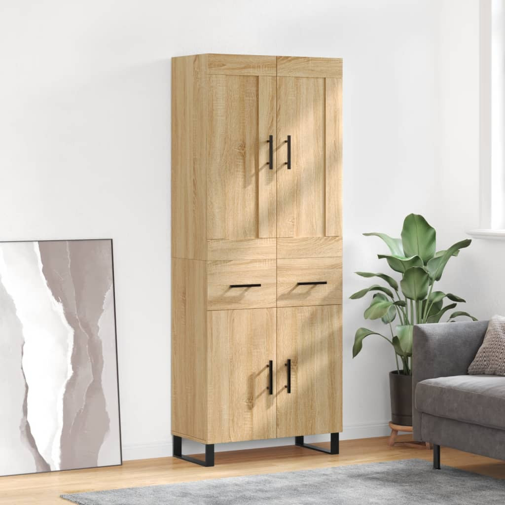 vidaXL Highboard Sonoma-Eiche 69,5x34x180 cm Holzwerkstoff