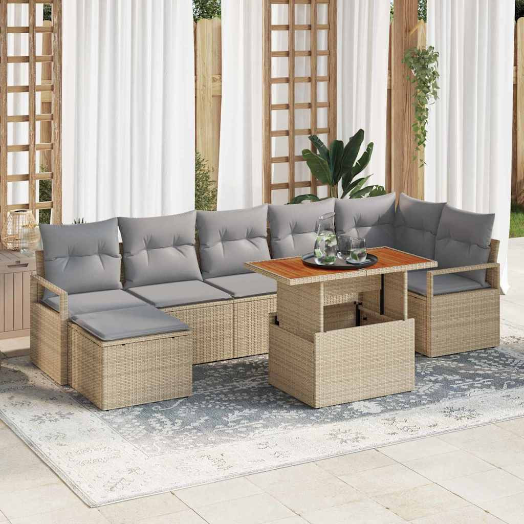 vidaXL Gartensofa-set 8 pcs Beige und Grau