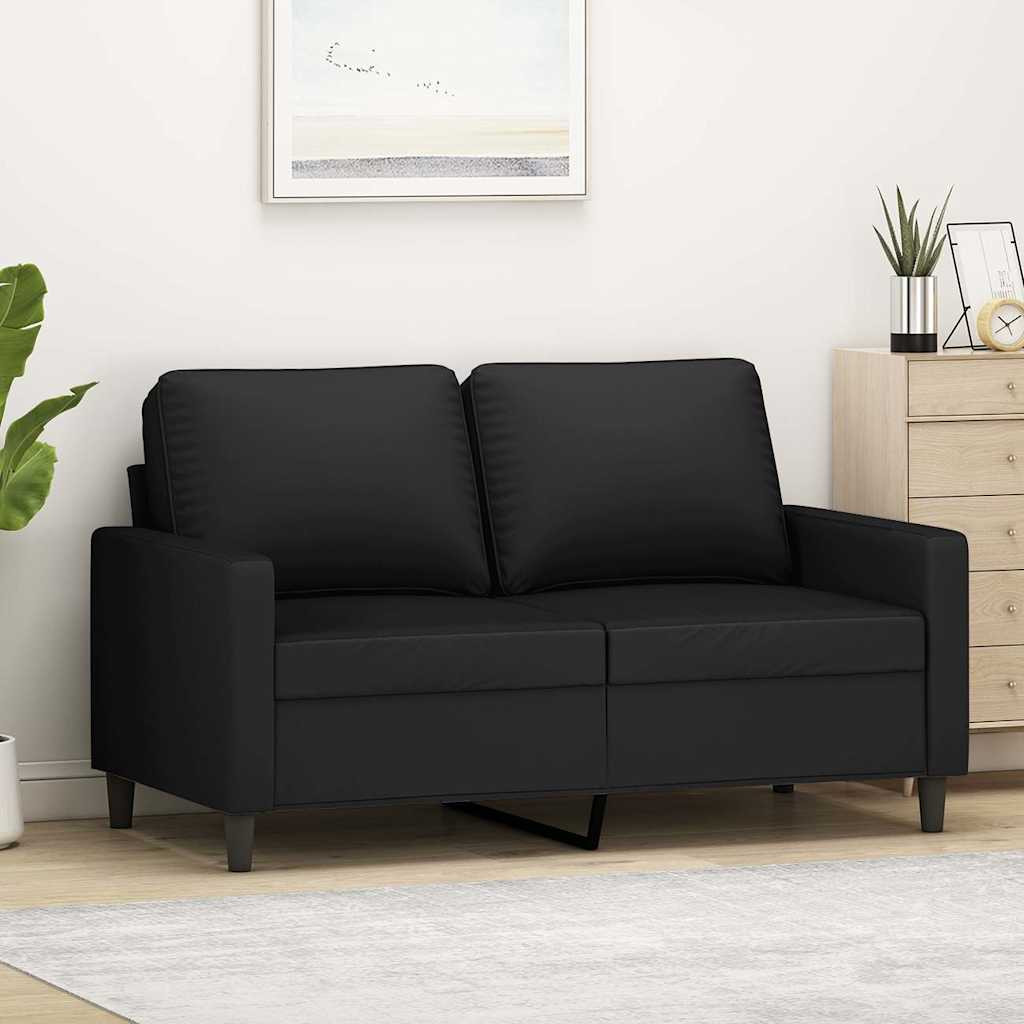 vidaXL 2-Sitzer-Sofa Schwarz 120 cm Samt