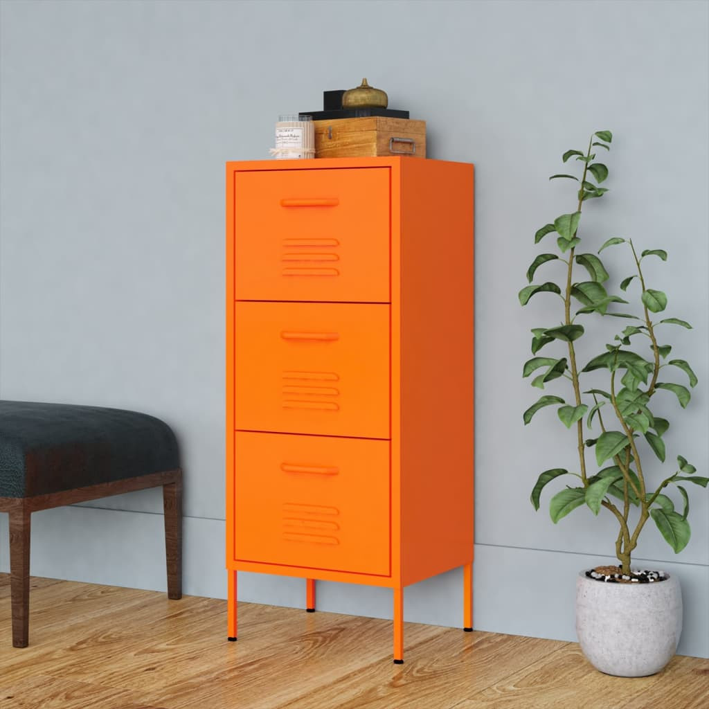 vidaXL Lagerschrank Orange 42,5x35x101,5 cm Stahl