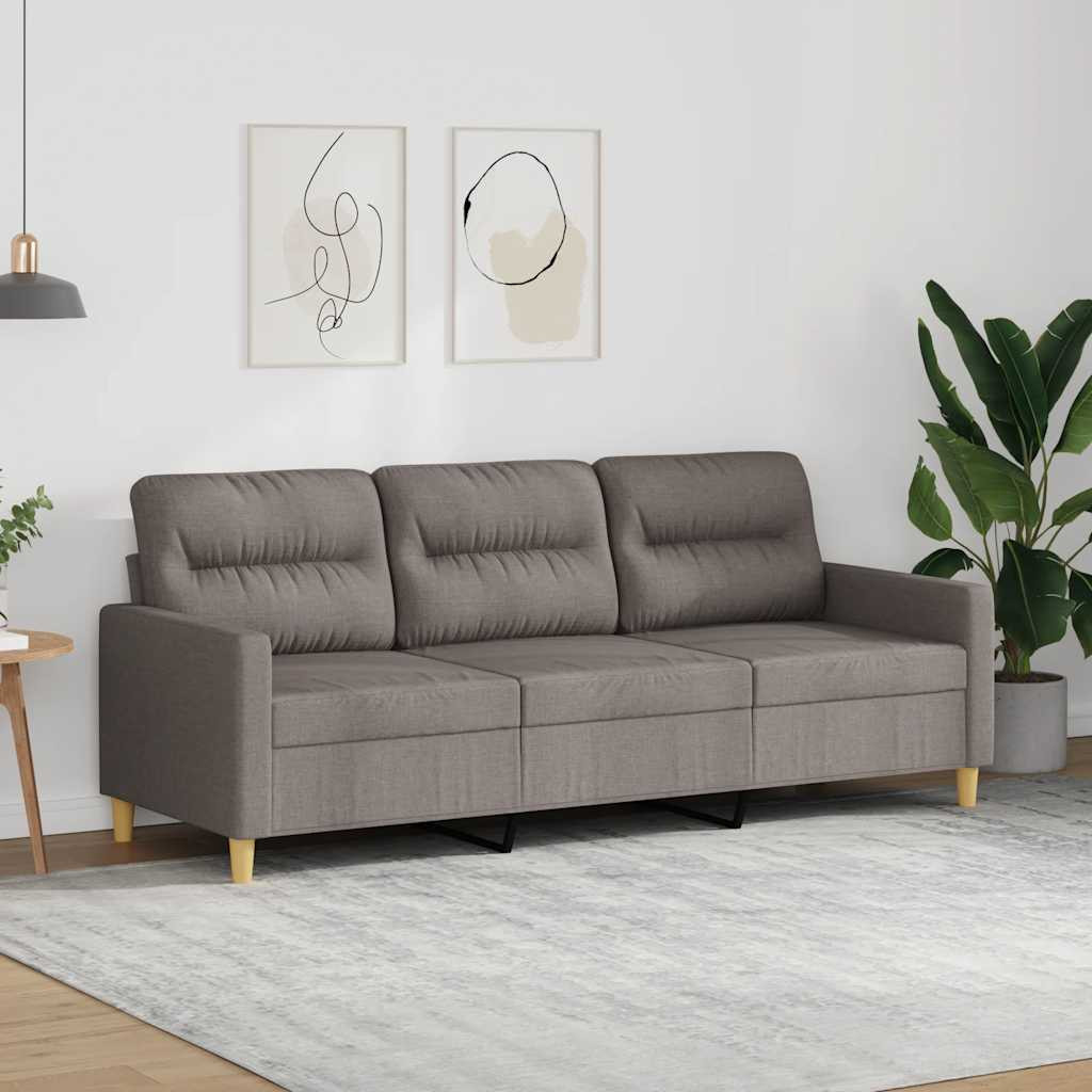 vidaXL 3-Sitzer-Sofa Taupe 180 cm Stoff