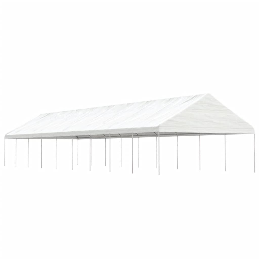 vidaXL Pavillon mit Dach Weiß 20,07x5,88x3,75 m Polyethylen