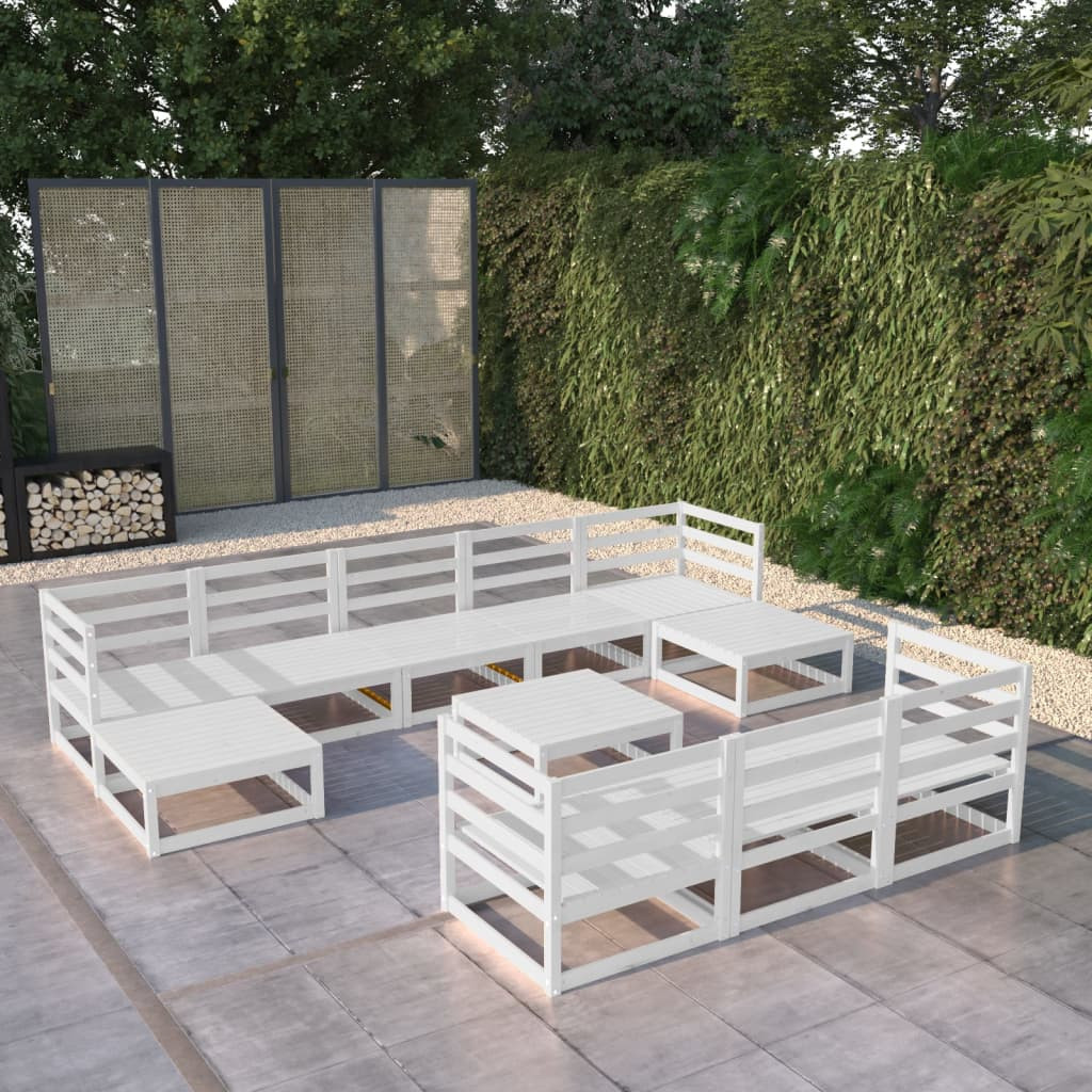vidaXL 11-tlg. Garten-Lounge-Set Massivholz Kiefer