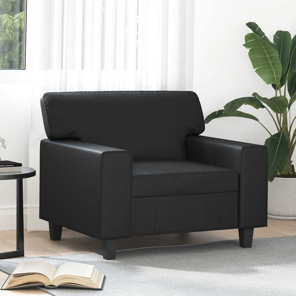 vidaXL Sessel Schwarz 60 cm Kunstleder