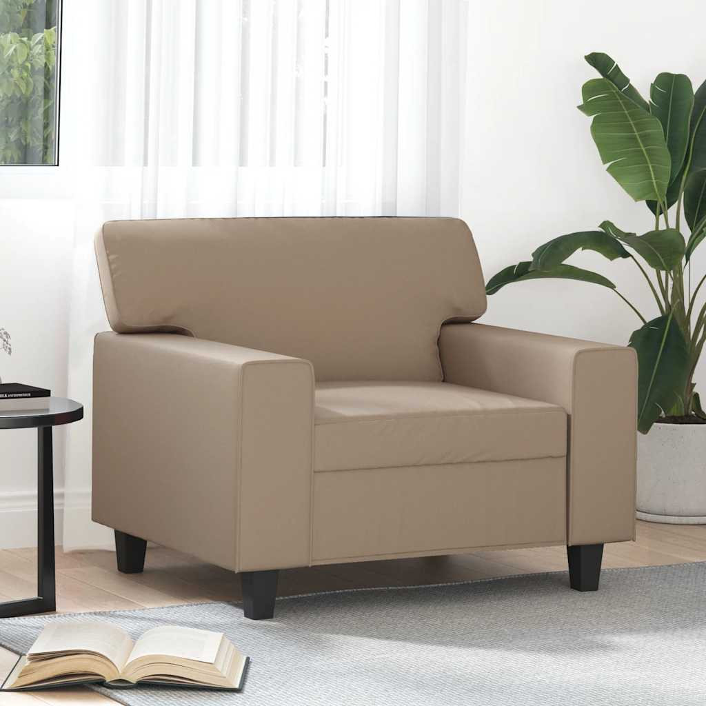 vidaXL Sessel Cappuccino-Braun 60 cm Kunstleder