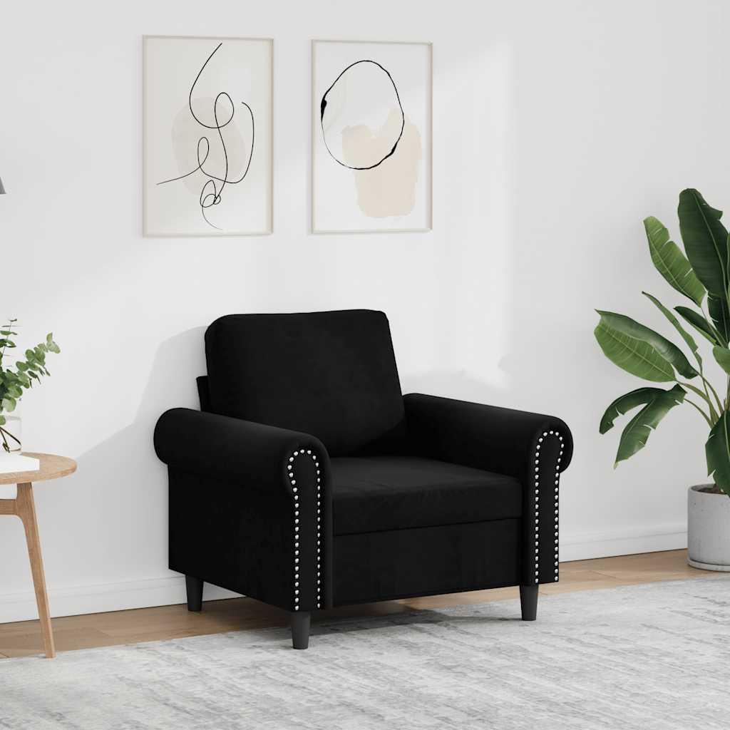 vidaXL Sessel Schwarz 60 cm Samt